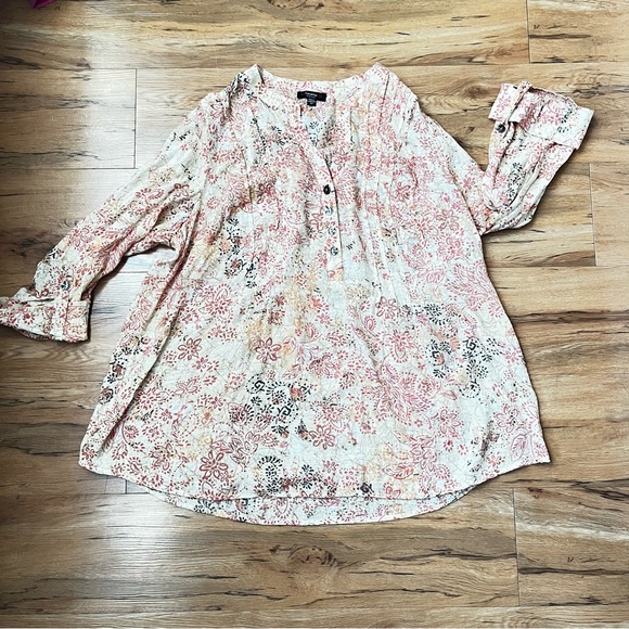2X floral blouse beautiful top - Picture 2 of 11